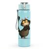 1PC Black Cat Sitting Art 750ml Color Plastic Sports Water Bottle Leakproof Flip Straw Lid Suitable for Sports Office Home Use