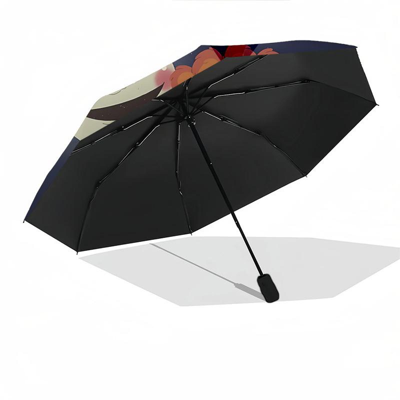 Bär im großen blauen Haus Automatischer Faltschirm Kompaktes 8-Rippen-Design, Einzigartiger Stil, Geeignet für den täglichen Gebrauch im Freien, Perfektes Geschenk