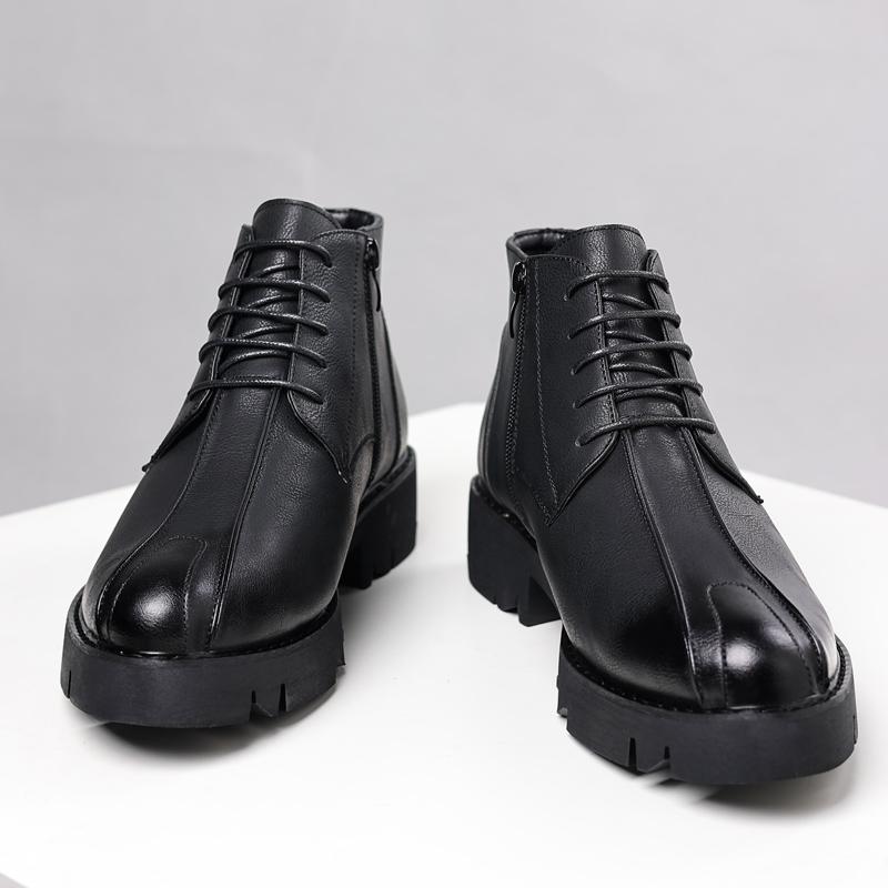 Business- und Freizeit-High-Top-Herrenlederschuhe Klassischer minimalistischer Designstil Hochzeit täglich Büro Schwarz Heiß verkaufte Schuhe