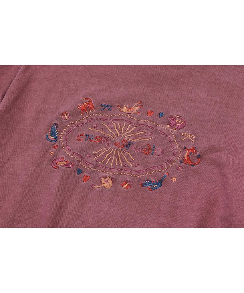 CPGN STUDIO Cat Stitch Pigment Short Sleeve Tee Dusty Pink