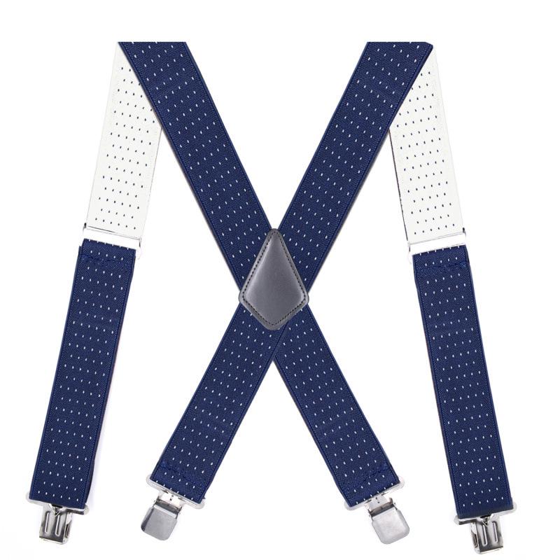 Men's 5 Cm Elastic Casual Polyester Suspenders with Clips