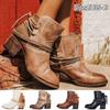 Medieval Retro Women's Fashion High Heeled Boots Casual Lace-up Short Boots Female Ankle Boots 35-43