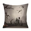 Halloween Linen Pillow Cover Printed Pillow Cover