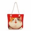 Multifunctional Cartoon Cat Printed Thick Rope Shoulder Beach Bag Casual Large Capacity Handbag 0116 CLE