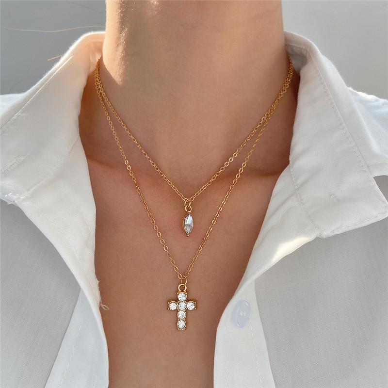 

Двухслойное колье Trend Cross с крестом
