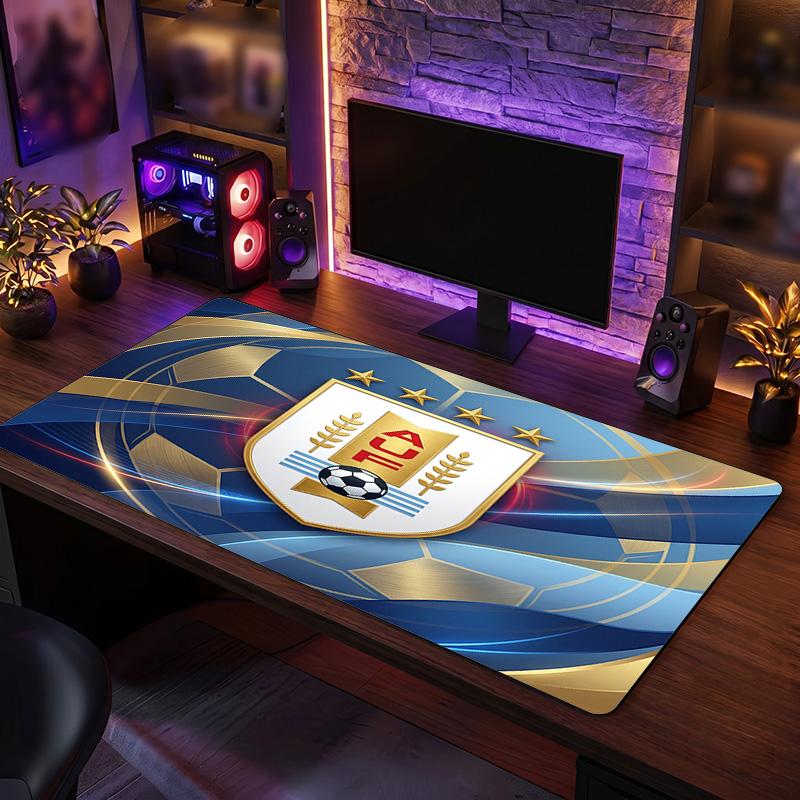 Uruguay Football Crest Mouse Pad, Extended Non Slip Rubber Desk Mat for Gaming Office Laptop Fan Gift