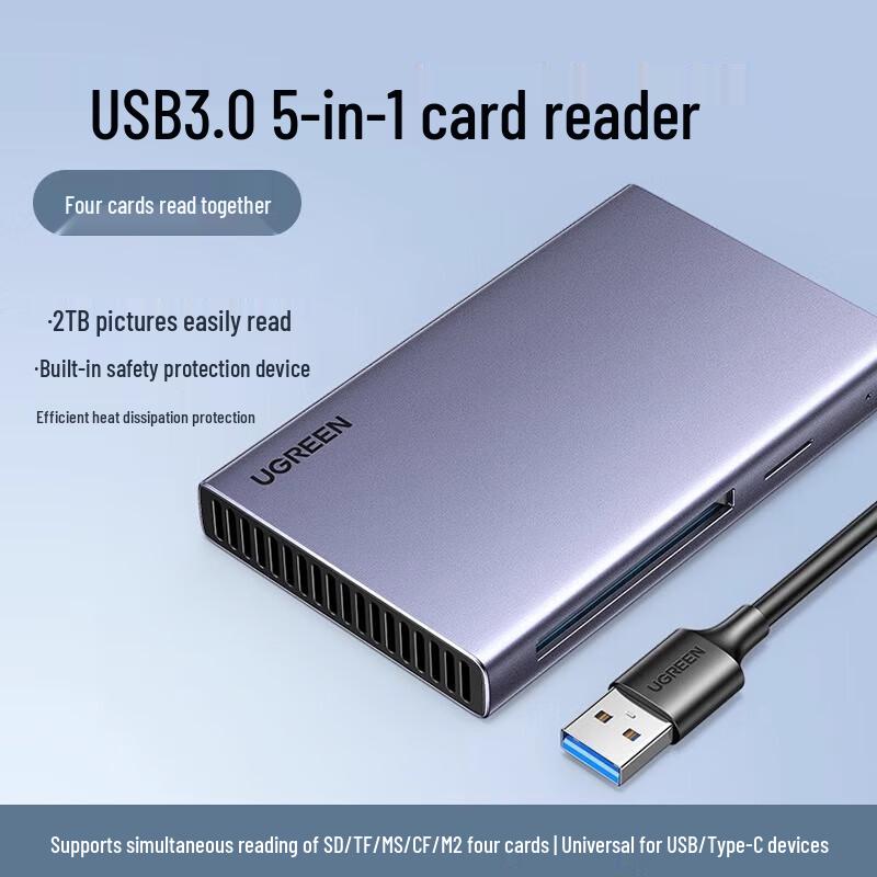 UGREEN 5-in-1 USB 3.0/Type-C Multi Card Reader CM651