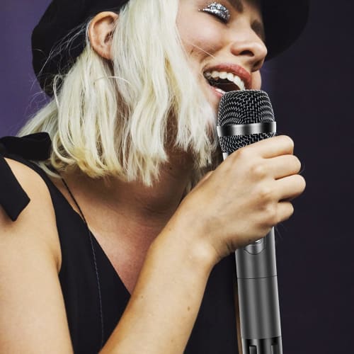 Depusheng W1 UHF Wireless Microphone System, Dynamic Karaoke, Metal Handheld Microphone, 25-Channel Mini Receiver, 50-80m