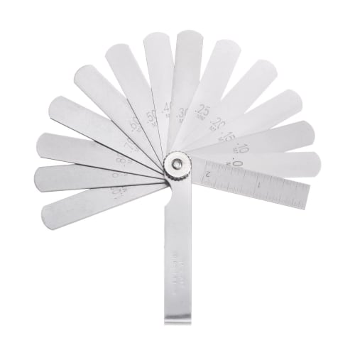 uxcell Metric Plug Gauge, 14 Blades, 65Mn Spring Alloy Steel Thickness Gauge Filler, 75mm Long, Gaps, Width, and Thickness Measurements 0.05-1mm