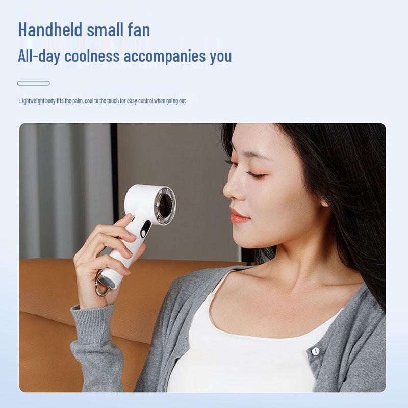 Handheld High-Speed USB Rechargeable Fan with Digital Display & 100-Speed Adjustment