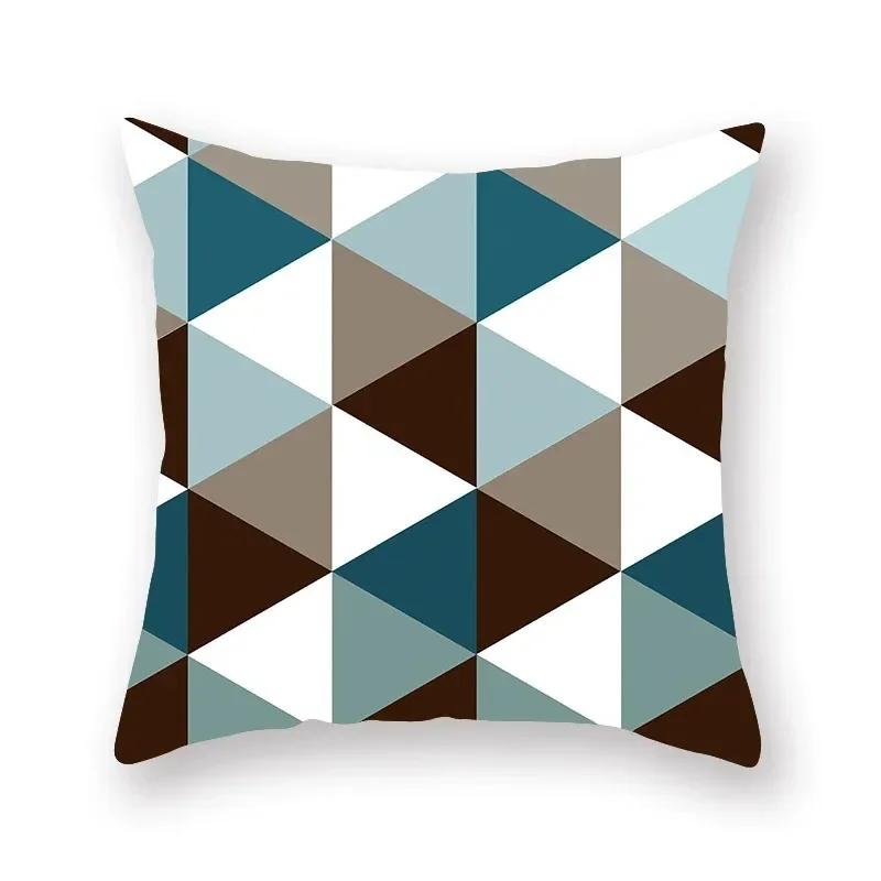 Copricuscino Divano Soggiorno Auto Lusso Decorazione Casa Copricuscino Astratto Geometrico Blu Copricuscino da Lancio