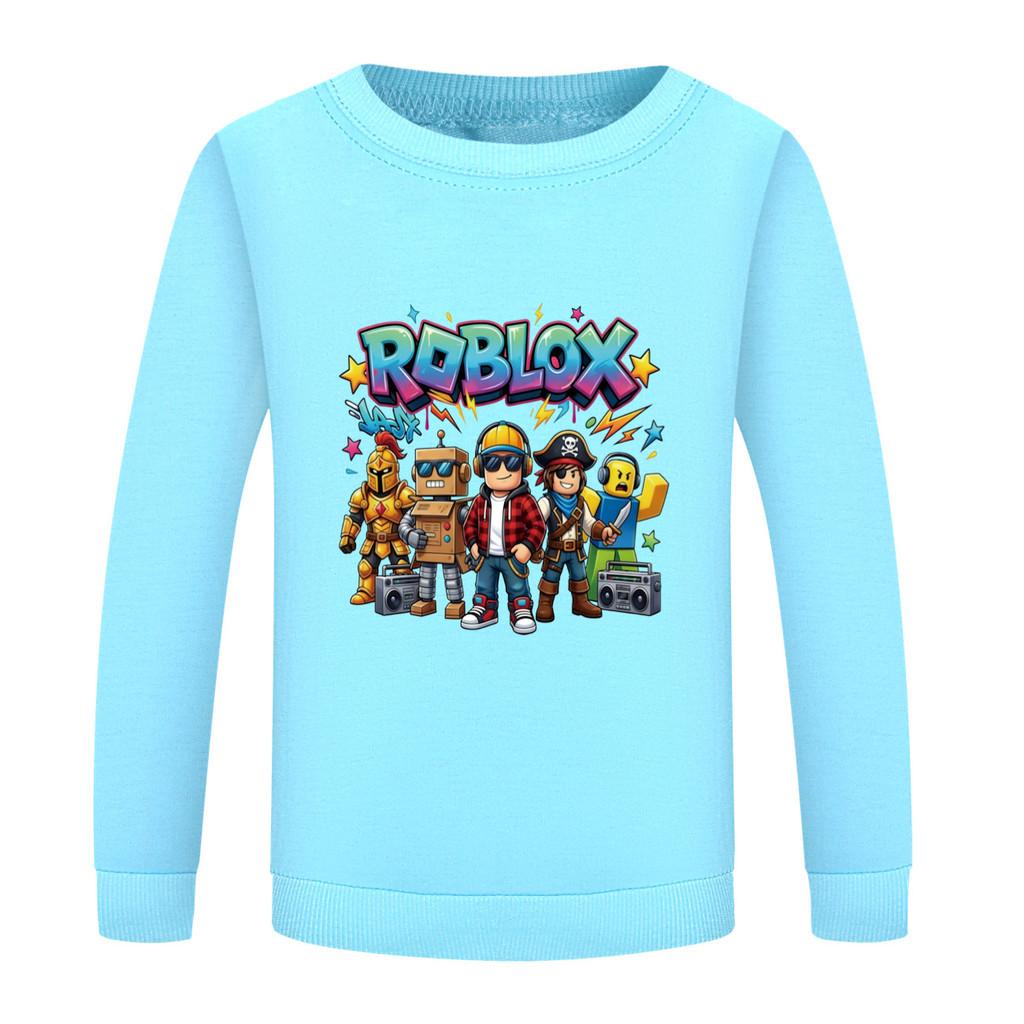 5574 Kids Boys Girls Roblox Print Round Neck Long Sleeves Sweatshirt