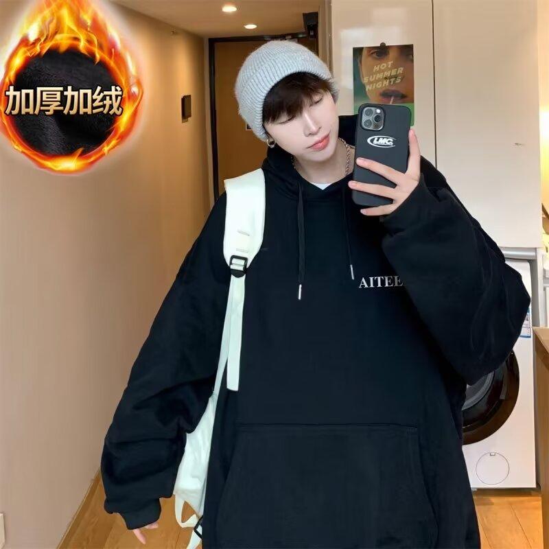 Retro-Pullover im Hong Kong-Stil für Herren, Frühling und Herbst, Kapuzenpullover für Herren, amerikanischer schwerer High Street-Ins-Mode-Marken-Baggy-Mantel