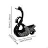 Swan Statues Rack Delicate Porcelain Sculpture Ornament for Car Shelf Decoraccents