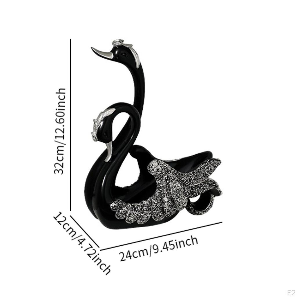 Swan Statues Rack Delicate Porcelain Sculpture Ornament for Car Shelf Decoraccents