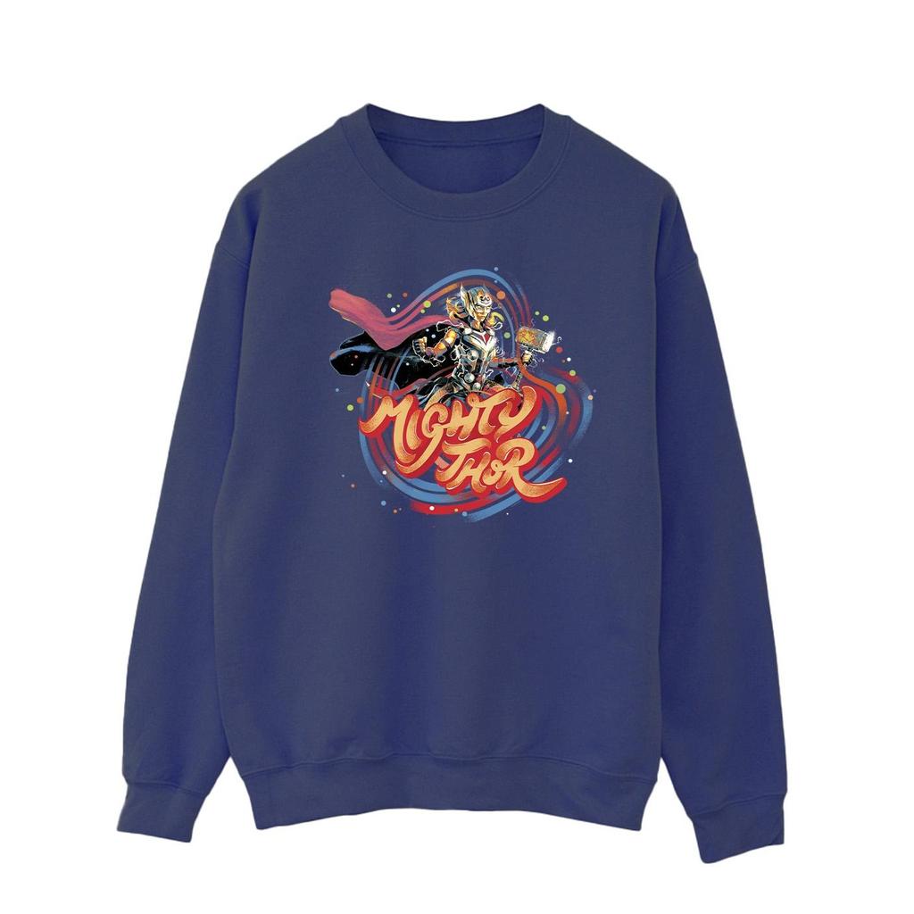 Marvel Mens Thor Love And Thunder Mighty Thor Swirl Sweatshirt