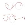 Yousheng Hexenbrille Ikonisches Design Flache Spiegel Leichter Metallrahmen S-förmige Bügel Runde Brille Halloween-Partys Requisite Cosplay-Brille