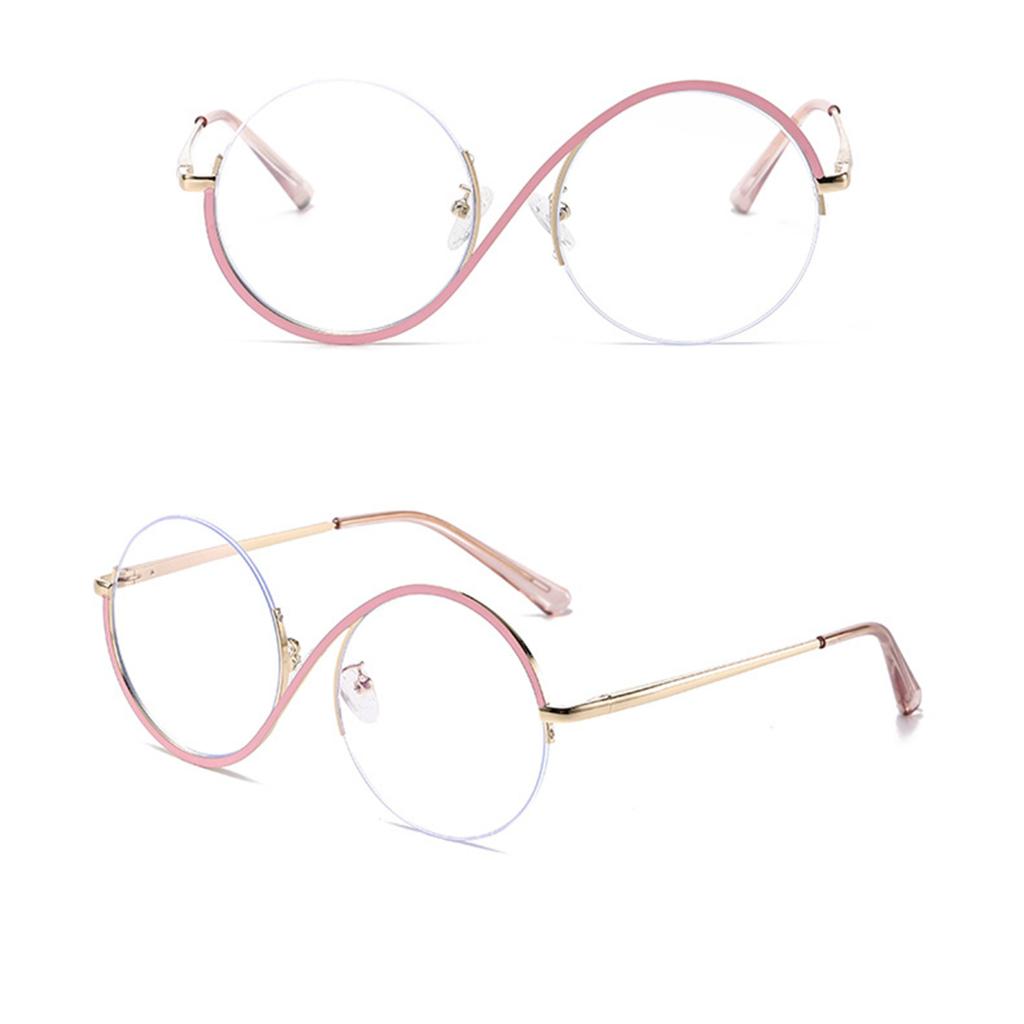 Yousheng Hexenbrille Ikonisches Design Flache Spiegel Leichter Metallrahmen S-förmige Bügel Runde Brille Halloween-Partys Requisite Cosplay-Brille