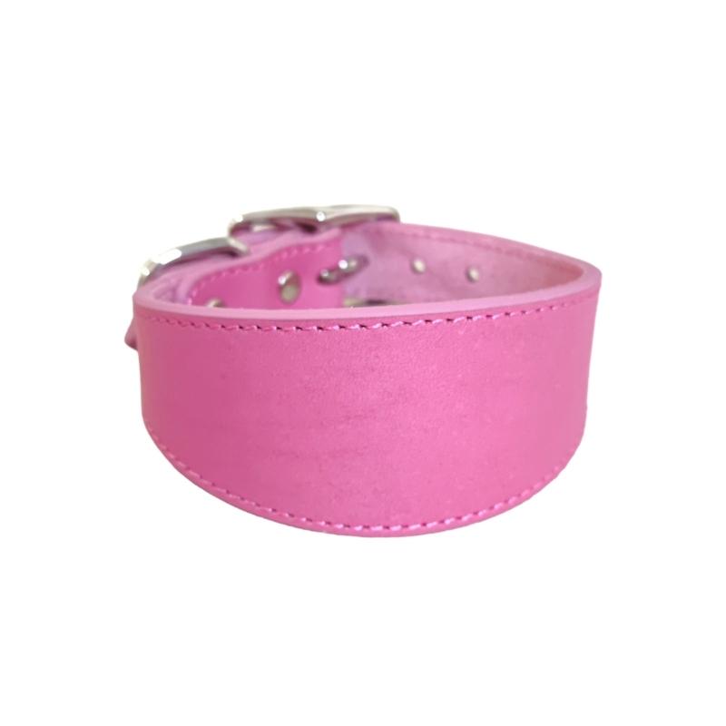 Breites, gepolstertes Hundehalsband aus echtem Leder – Welpenhalsbänder für Lurcher und Italienische Windhunde – Komfortables Hundezubehör