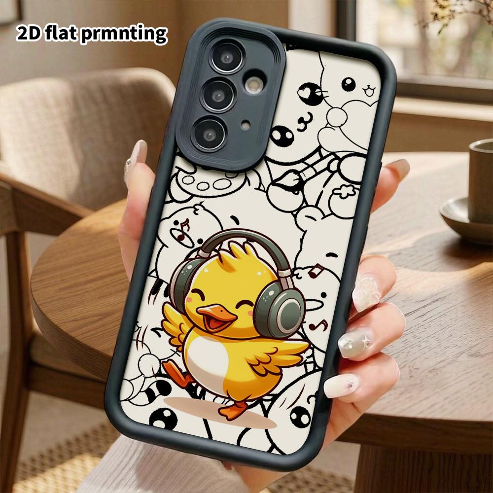 Phone Case: 2D flat, suitable for Samsung Galaxy A34 A35 M05 M06 S20 S22 S21 FE Plus 5G protective cases, comes with a little yellow duck for wearing 