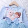 Frostprinsessklänning för flickor, Elsa Långärmad Baby Bomull Höstoutfit, Barnens Puffig Tyllklänning, Födelsedagsklänning