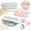 Cherry Bow Pen Pouch Large Capacity Cosmetic Pouch Cute Clutch Bags  School Stationery