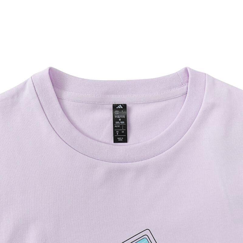 Adidas T Shirts Women's Purple Crew Neck Moderate KC0972