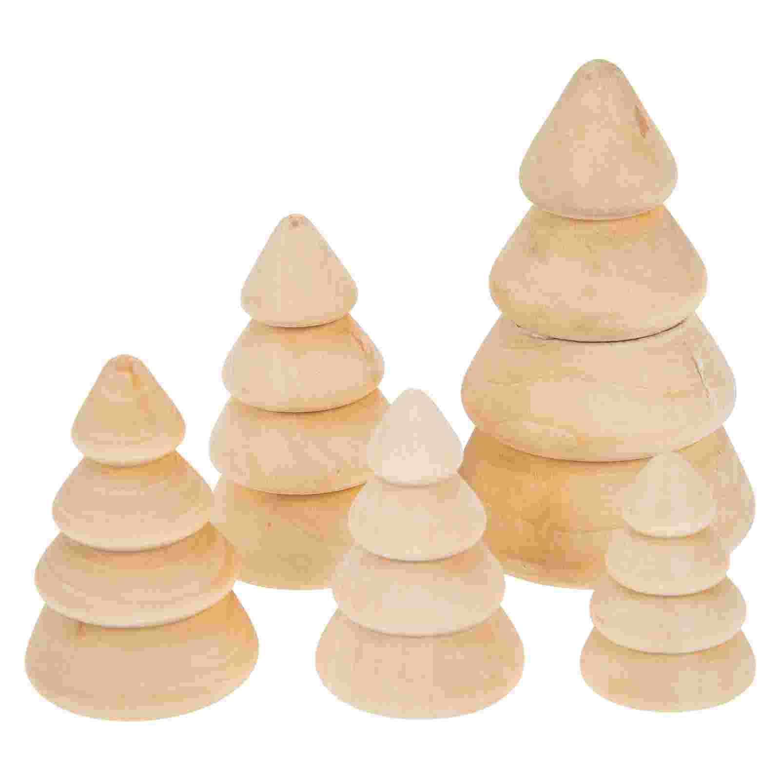 

5 Pcs Christmas Tree Decor Wood Craft Felt nament Unique Festival Decor Home Office Restaurant Crafts Wooden Projects Xmas Tree бежевий