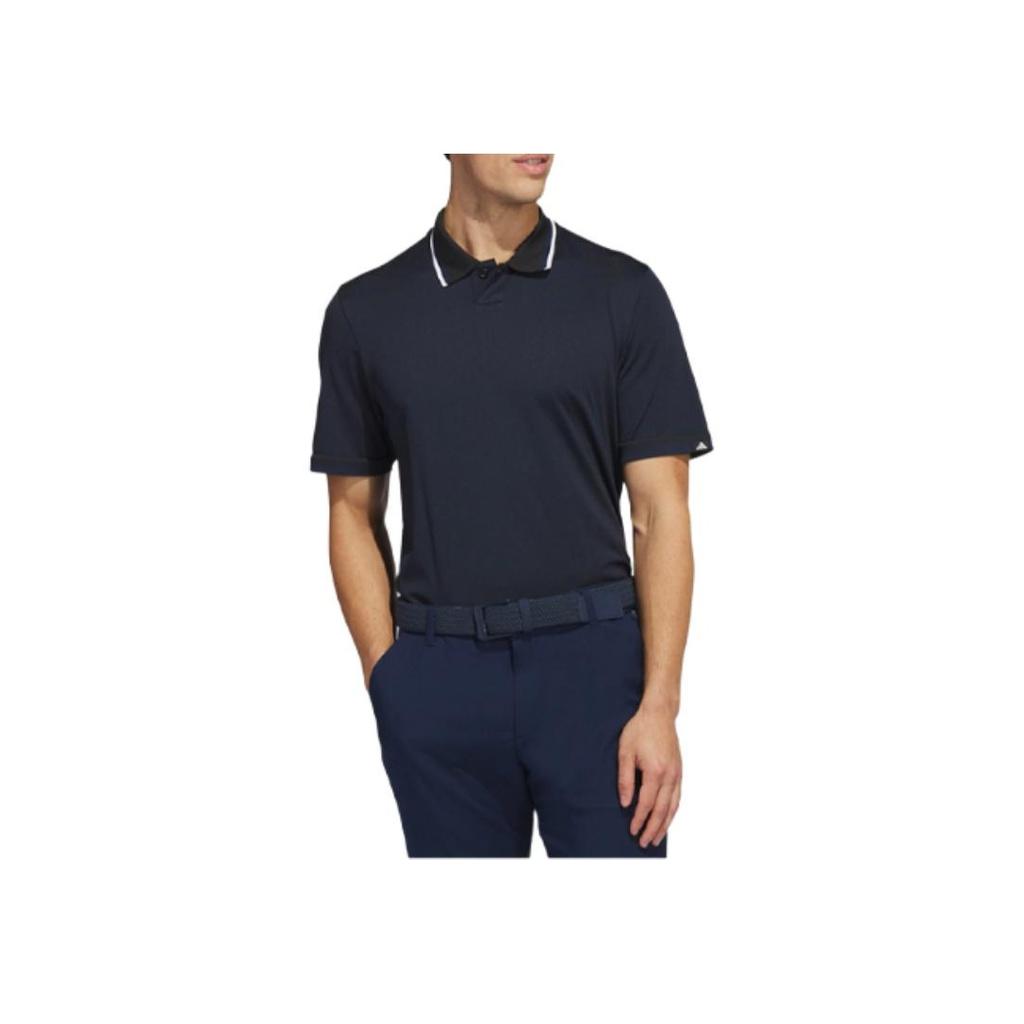 Adidas Striped Detail Golf Polo Shirt Men Tops Navy-Blue IA6400
