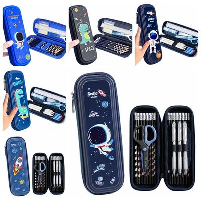 Space Stationery Box High Capacity Pencil Box Storage Box Astronaut Pencil Case  Boys Girls