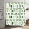 Cute Green Frog Pattern Shower Curtain for Bathroom Decor Kids Bathing Room Waterproof Fabric Home Living Room Decoration White