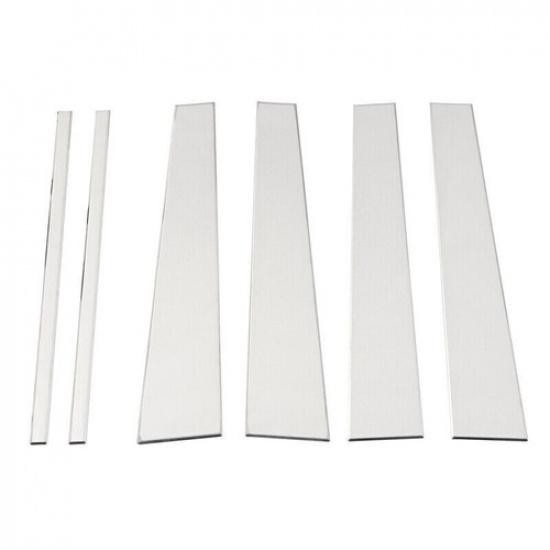6x For 1997-2017 Lincoln Navigator ABS Silver Pillar Post Cover Trims B Pillar