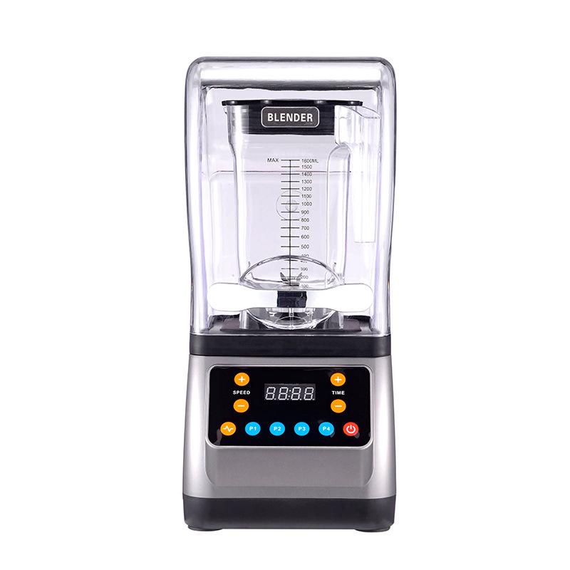 

110V Commercial Smoothie Maker with Soundproof Cover, Multi-Functional Blender & Ice Crusher for Milk Tea Shops 220V - Domestic Use