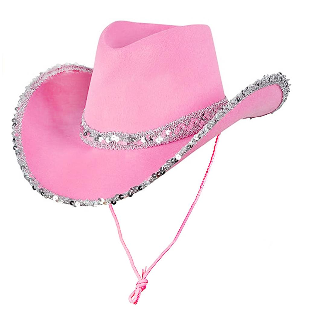 Halloween Makeup Dance Sequined Cowboy Hat Western Jazz Orgy Top Hat Silver Rim Ball Dick Cowboy Hat