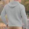 Autumn and winter men's jacquard small square long-sleeved hooded pullover loose sports and leisure sweater