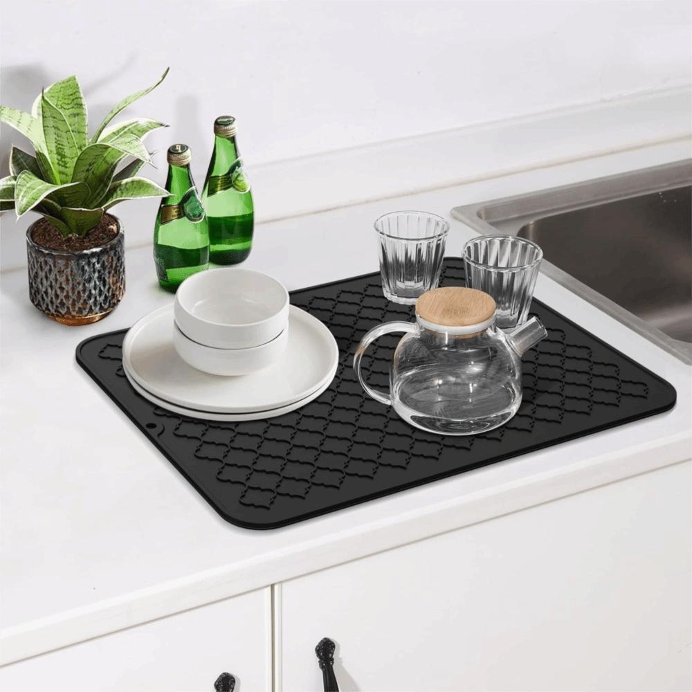 Anti-slip Dish Drying Mat Heat-resistant Insulation Pad Household Tableware Drain Pad  Cup
