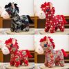 Cute Plush Horse Doll With Fish And Phoenix Print Design For New Year Decorations