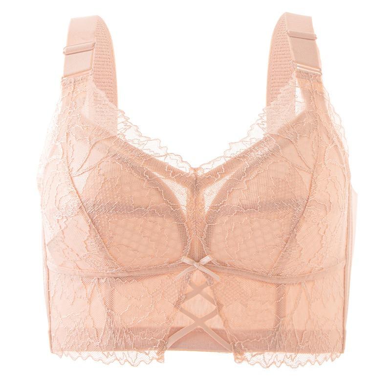 Plus Size Women Thin Full Coverage Bra For Big Bust Minimizer Gathering Anti Sagging