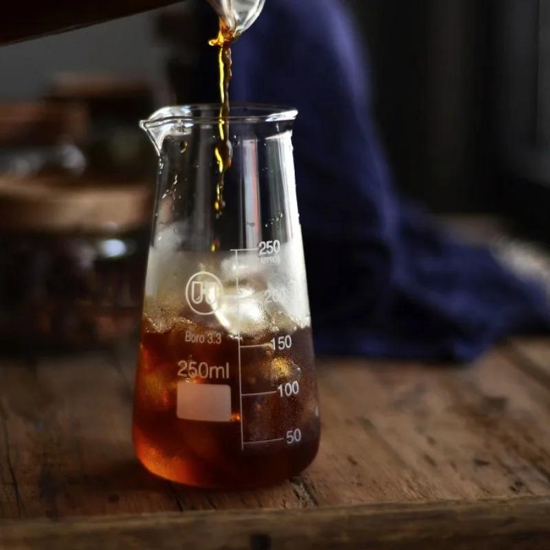 Coffee Bottle Water Thermos for Water Drinkware Glass Flask 250ml Borosilicate Glass Conical Beaker With Spout