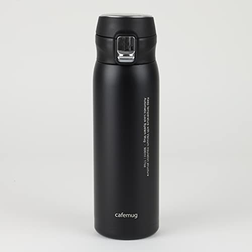 PEARL METAL HB-4759 Matte Black 500ml Lightweight One-Touch Mug, Cafe Mug Porter