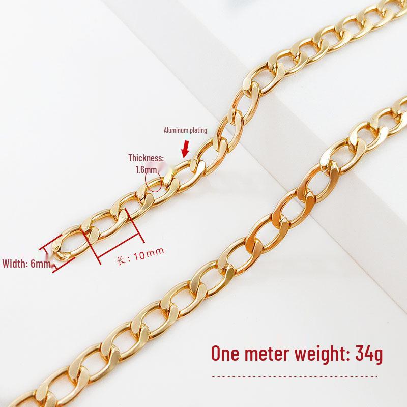 Nicht verblassender Aluminiumketten-Taschenriemen - Damen Crossbody Ersatzkette für DIY-Zubehör und Dekoration