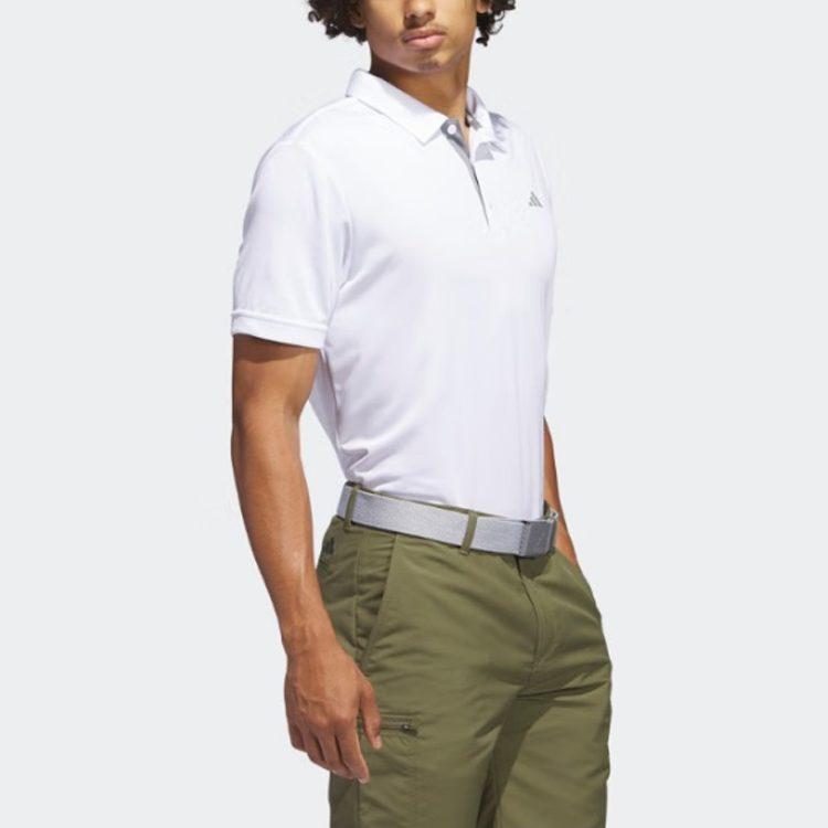 Adidas Polo Shirts Men's White Polo Collar Moderate Straight Fit IA5447