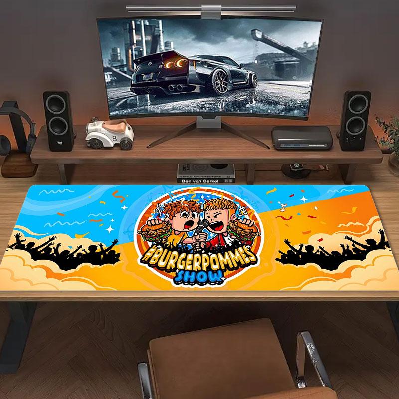 Burger Fries Fun Large Size Mouse Pad Large Gaming Table Cushion Nonslip Laptop Tablet Big Mousepad Xxl Mat Mini Pc Playmat With Lock Edge