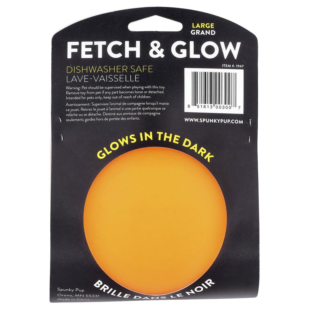 Spunky Pup, Fetch & Glow Ball, Large, 1 Count
