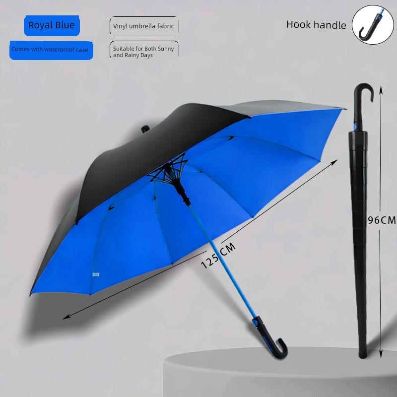 Umbrella Is Enlarged, Thickened, Reinforced, and Specially Designed for Heavy Rain, Suitable for Three People, with Long Handle, Golf-Sized