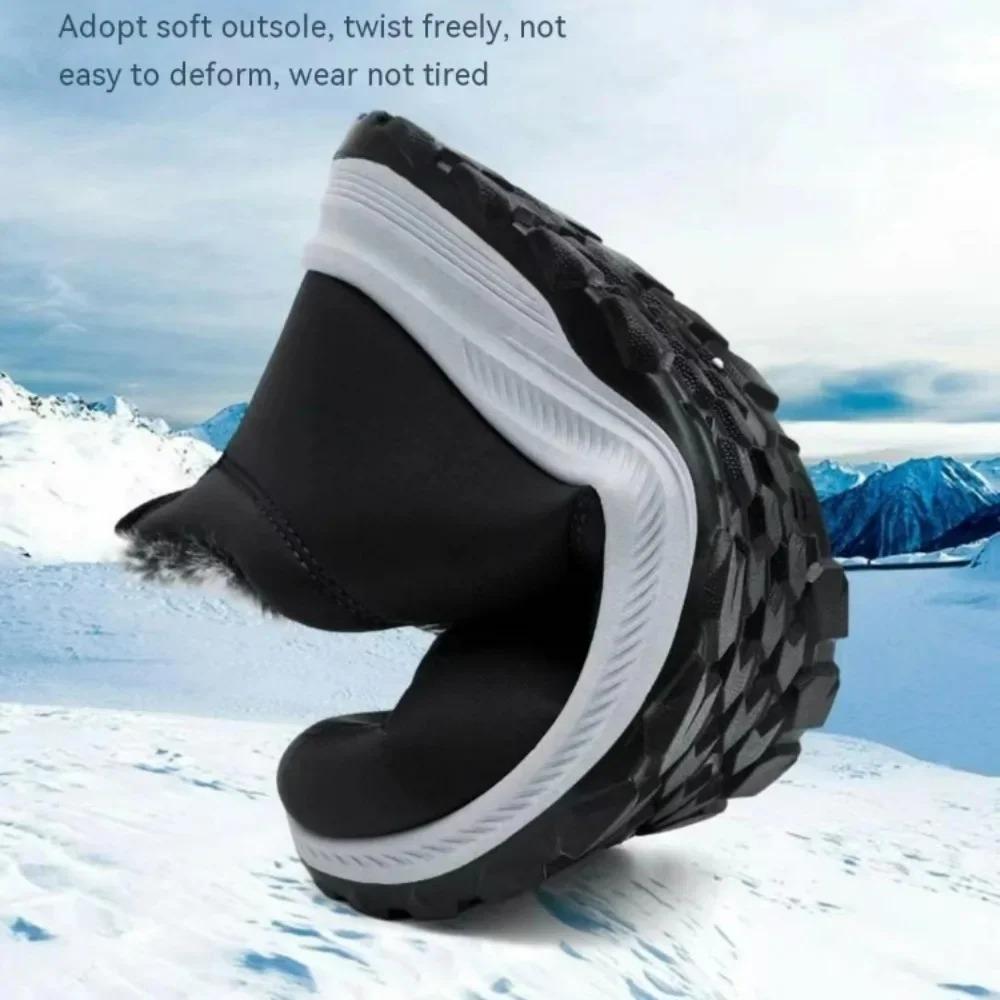 Winter Shoes Mens Snow Boots Thick Fur Non Slip Sneakers Male Cotton Ankle Boots Lightweight Outdoor Hiking