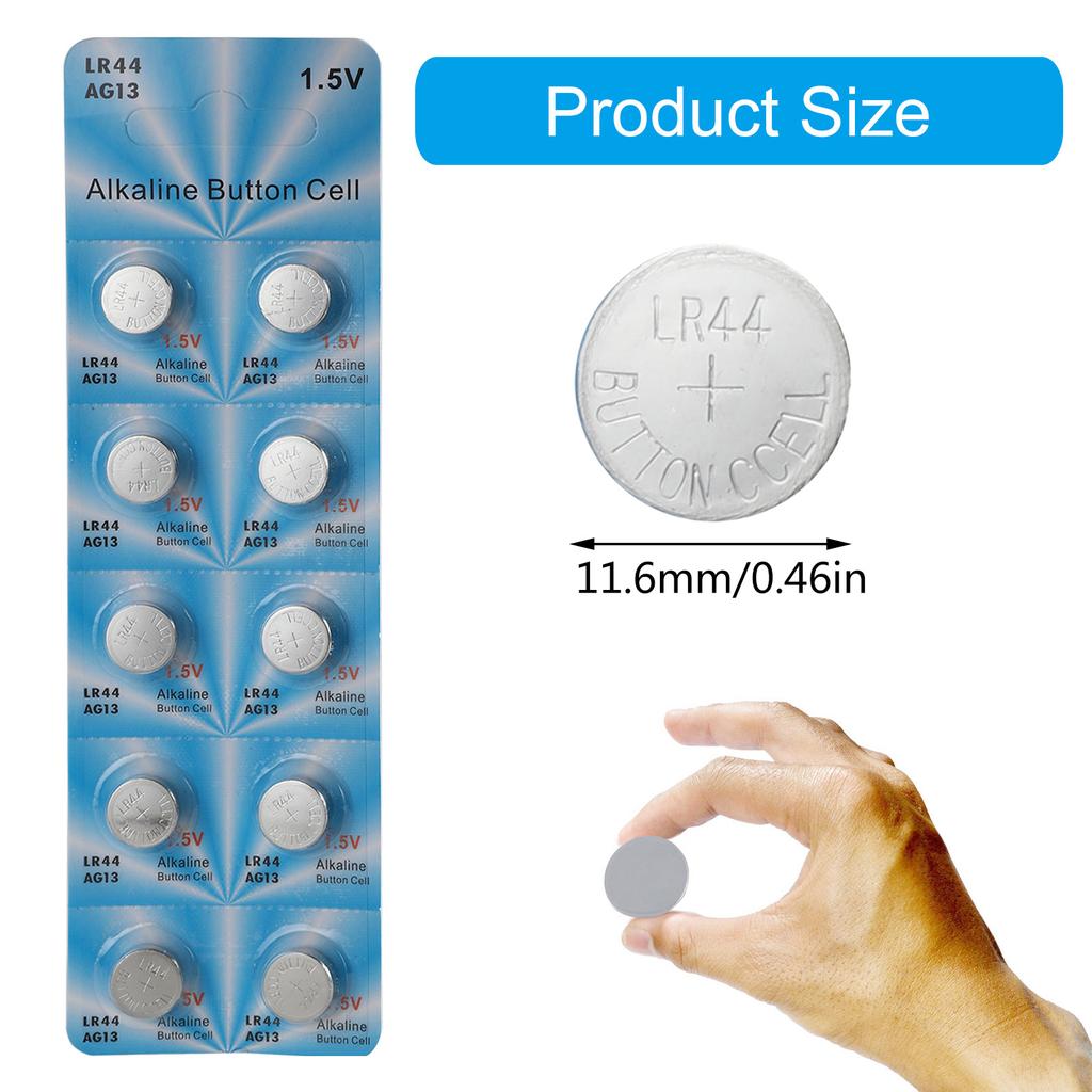 10PCS LR44 AG13 1.5V Button Coin Cell Batteries A76 357 357A LR1154 SR1154 SR44 For Toys Watches Games