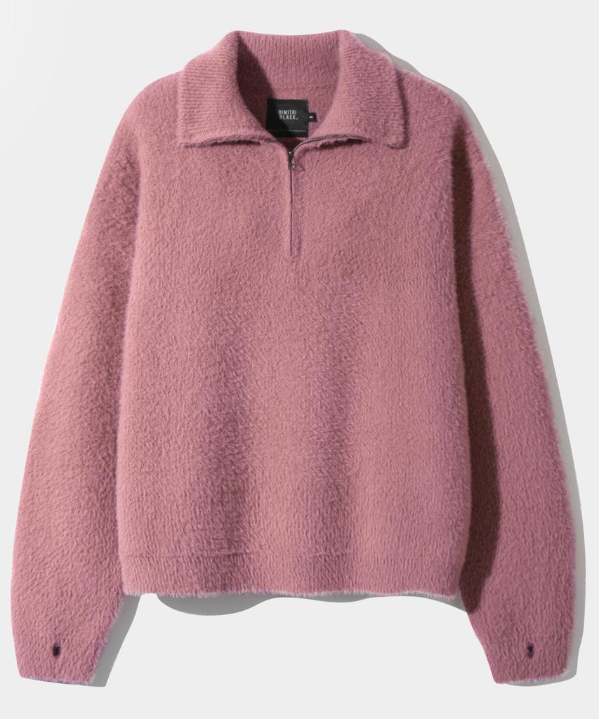 Dimiteulibeullaeg Essential Hairy Half Zip Knit_Pink