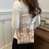 Plaid College Style Backpack Handbag Teens School Bag Cute Women Crossbody Bag  Students