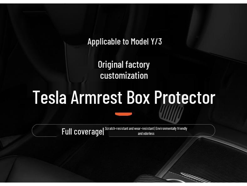 Tesla Model 3/Y/YL TPE Armrest Box Cover - Protective Center Console Interior Accessory